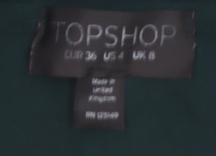 Topshop Women Green Size 8 Bodycon Midi Long Sleeve Dress