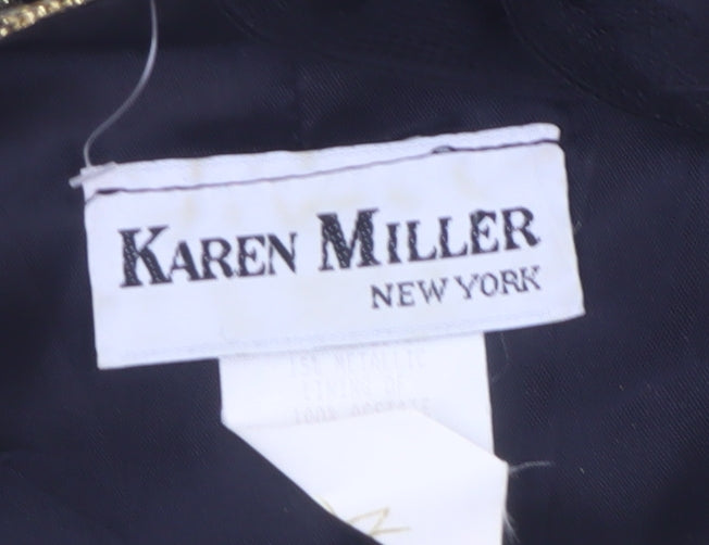 Karen Miller Women’s Black Gold Brocade Short Sleeve Tuxedo Blazer Size 8