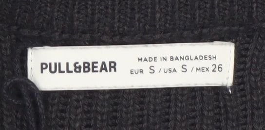 Pull&Bear Women’s Black Chunky Knit Pullover Jumper Size S