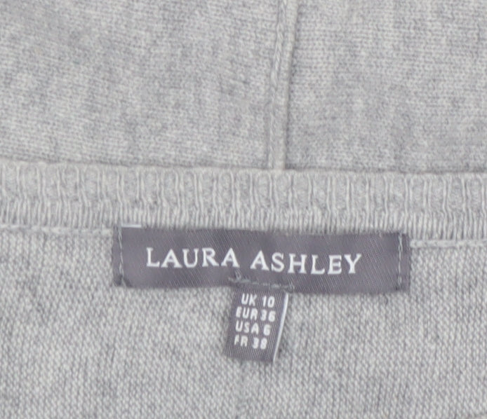 Laura Ashley Women Grey Feather Knit Pullover Jumper Size 10
