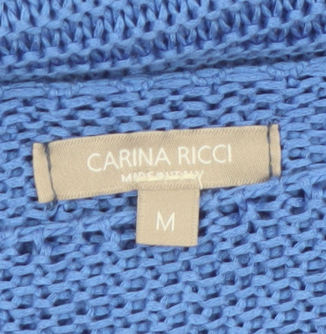 Carina Ricci Women's Blue Knit Boat Neck Pullover Jumper Size M