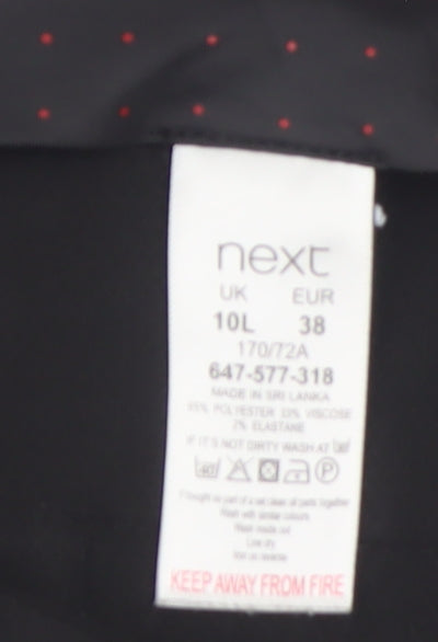 Next Women’s Black Tailored Stretch Trousers Size 10 Regular