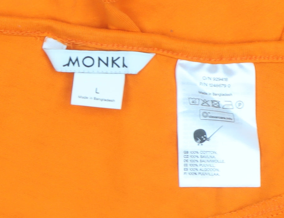 Monki Women’s Orange Cotton Wrap Mini Skirt Size L