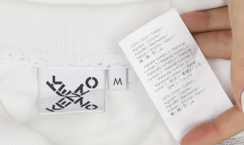Kenzo Men's White Cotton Logo Polo Shirt Size M