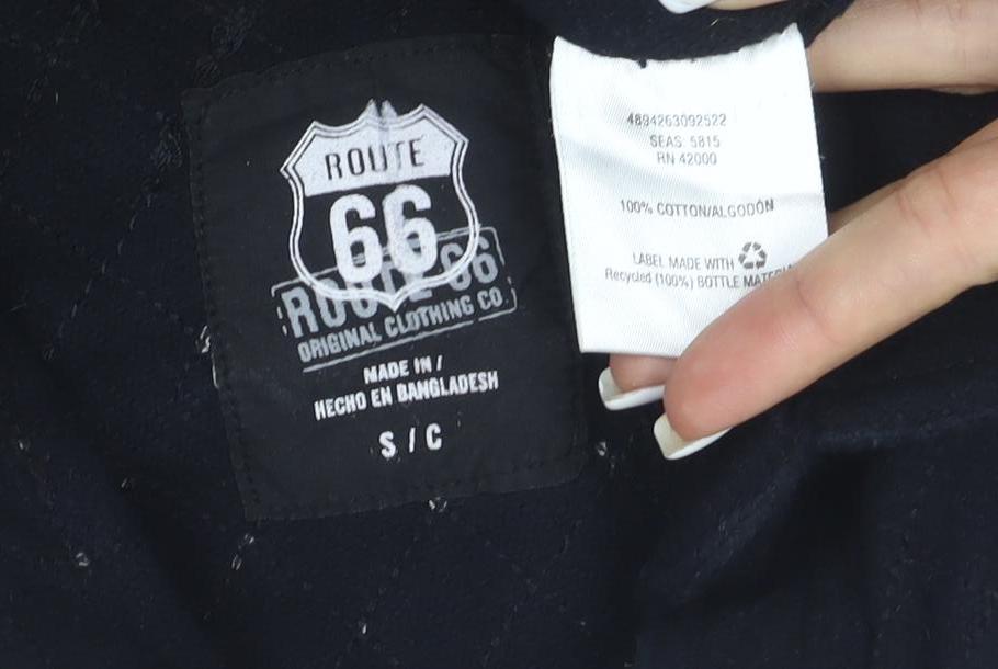 Route 66 Men's Black Cotton Long Sleeve Button-Up Shirt S