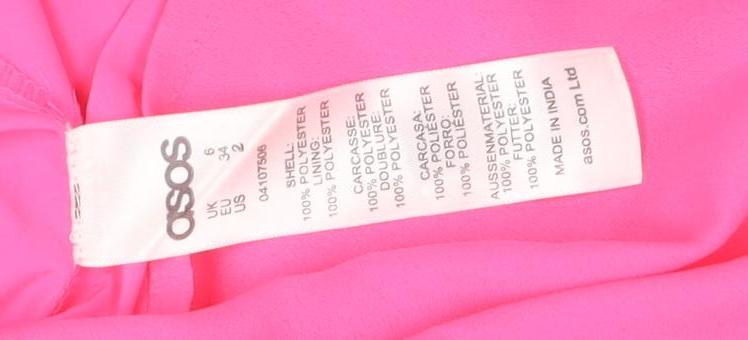 ASOS Women Pink Embroidered Floral Midi Sheath Dress Size 6