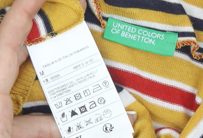 United Colors of Benetton Women's Multicoloured Striped Cotton Jumper Size 12