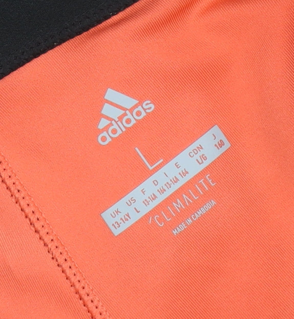 adidas Womens Orange Climalite Leggings L Sportswear Gym Pants