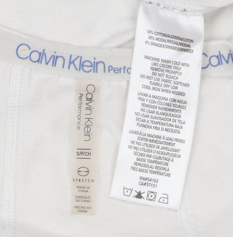Calvin Klein Men’s White Sleeveless Performance T-Shirt - Size S