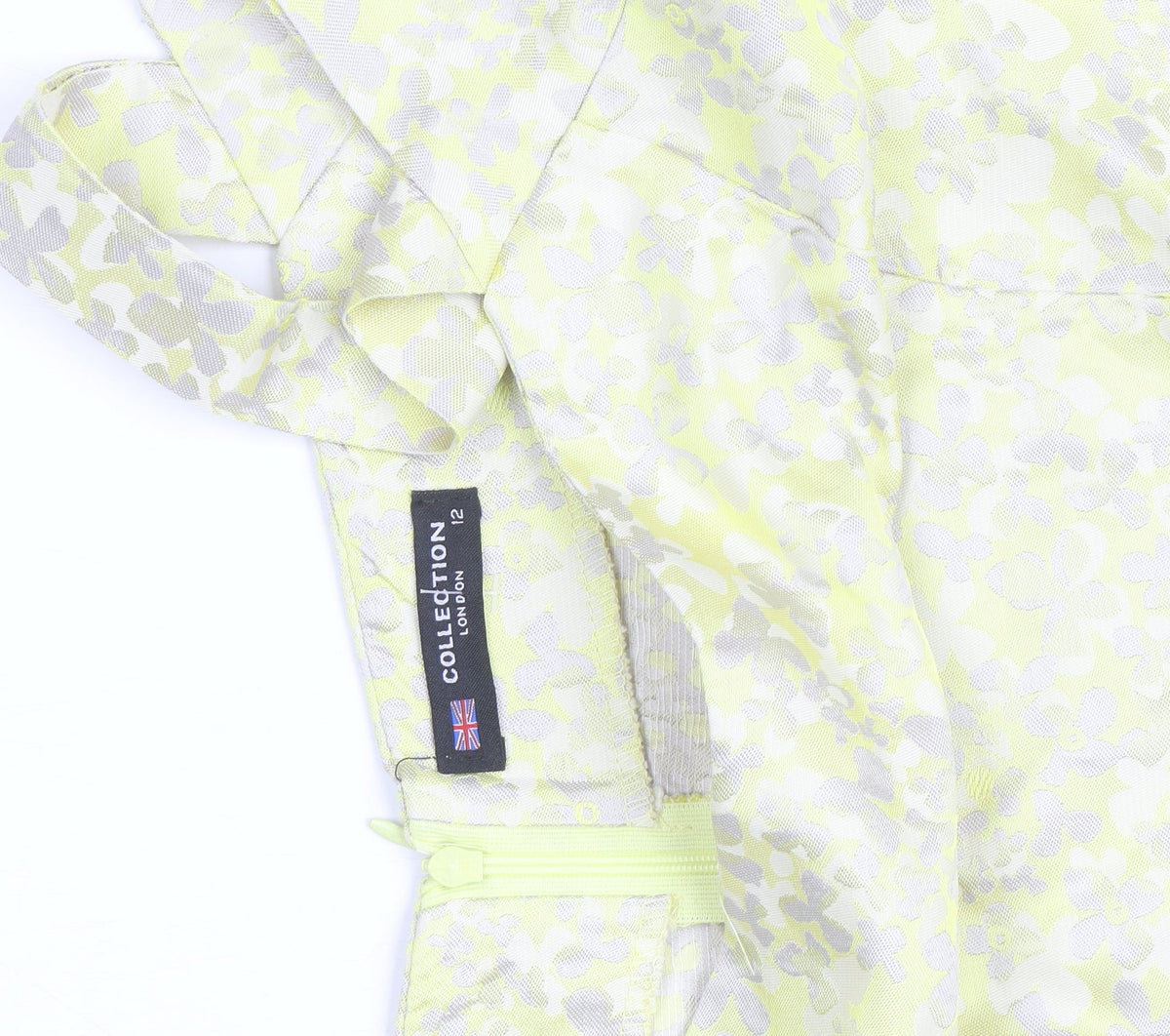 Additional view of Collection London Women’s Yellow Floral Fit & Flare Dress, size UK 12