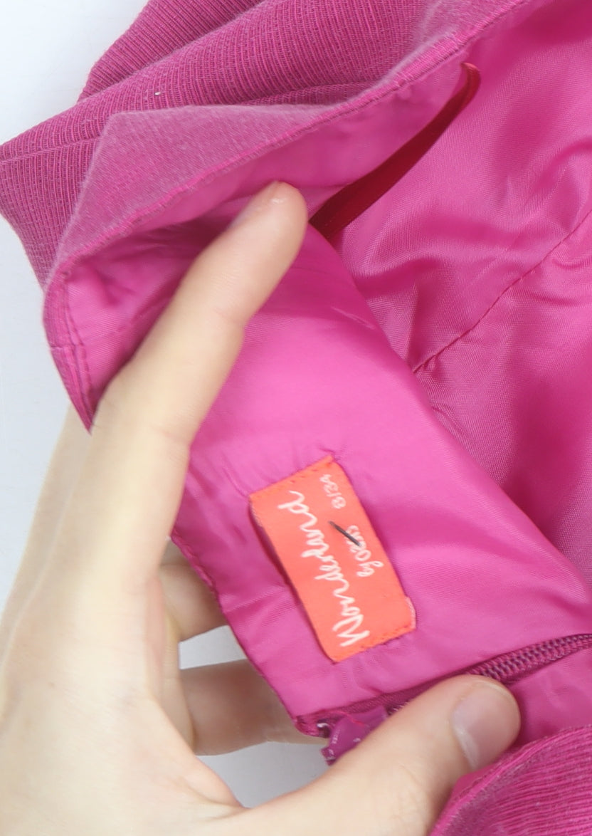 Oasis Women Pink Strapless Peplum Knee Length Party Dress Size 14