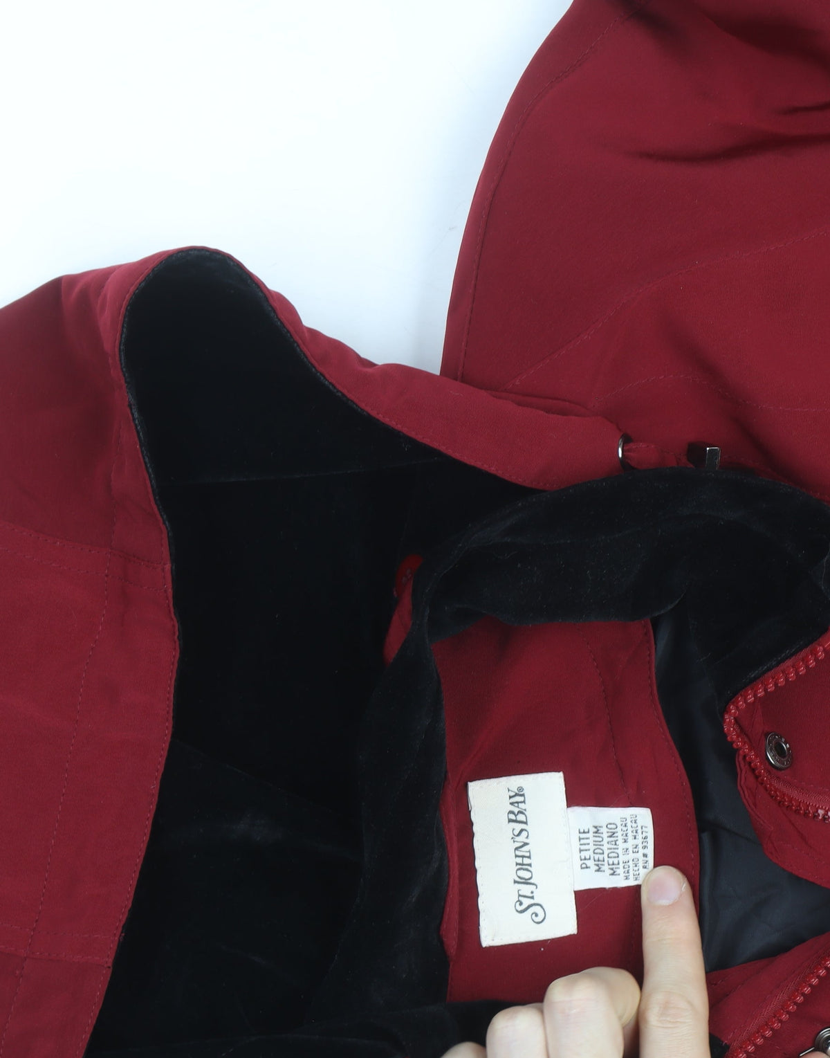 St. John's Bay Men's Red Hooded Waterproof Parka Coat Size M