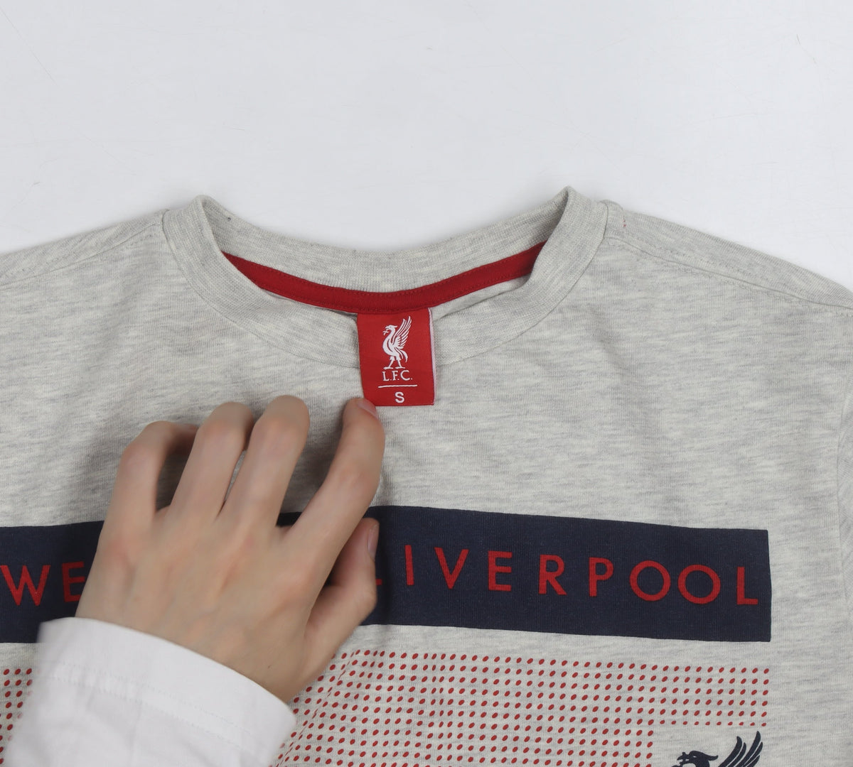 LFC Men's Grey Short Sleeve Crew Neck Graphic T-Shirt Size S