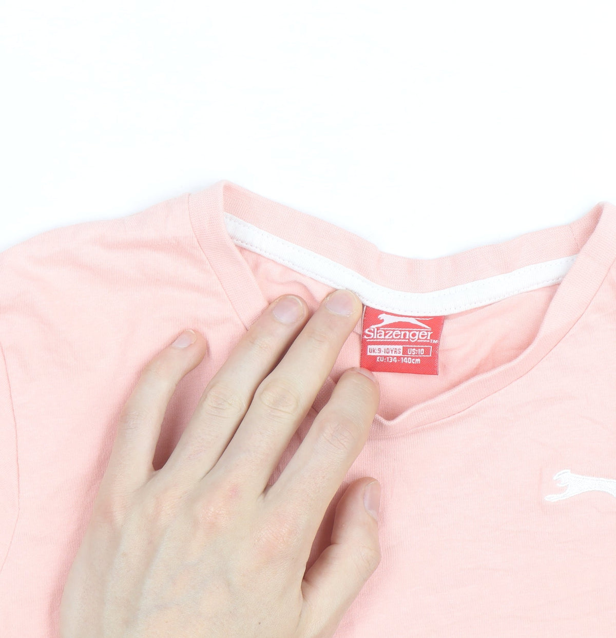Additional view of Slazenger girls’ pink lightweight cotton logo t-shirt 9-10 years