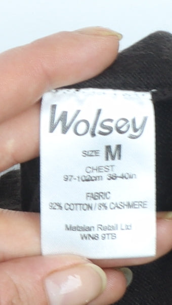 Wolsey Men's Brown Cotton Cashmere V-Neck Jumper Size M