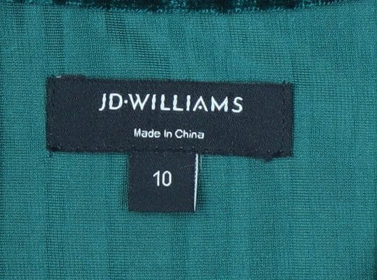 JD Williams Women’s Green Velvet Striped T-Shirt Dress Size 10