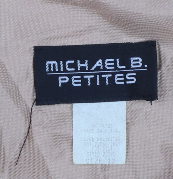 Michael B. Petites Women’s Beige Floral Shift Dress Size 12 Petite
