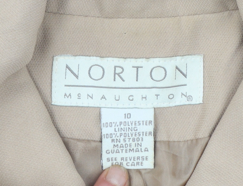 Norton McNaughton Women's Beige Polyester Zip Jacket Size 10