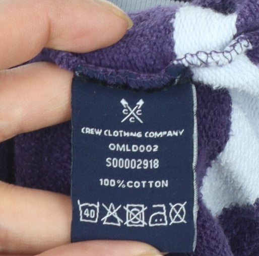 Crew Clothing Purple Striped 1/2 Zip Cotton Sweatshirt Size S