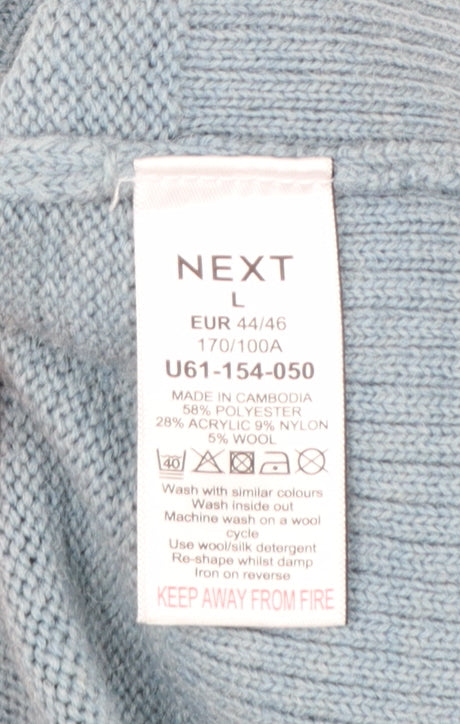 Next Women’s Blue Knit Pullover Jumper L Crew Neck Long Sleeve