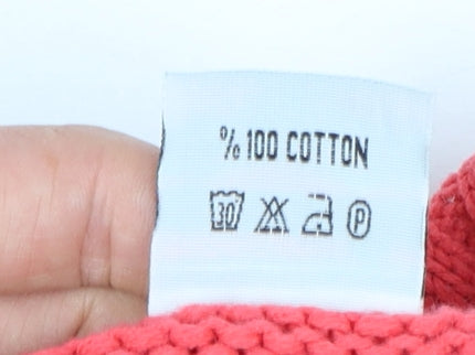 Additional view of Lacoste Women's Pink Collared Cable-Knit Cotton Cardigan XL