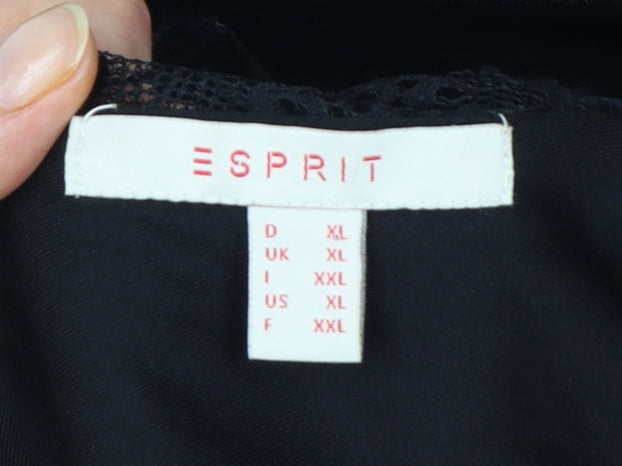Brand and care label for ESPRIT Women’s Black Velvet Lace V-Neck Bodycon Dress XL