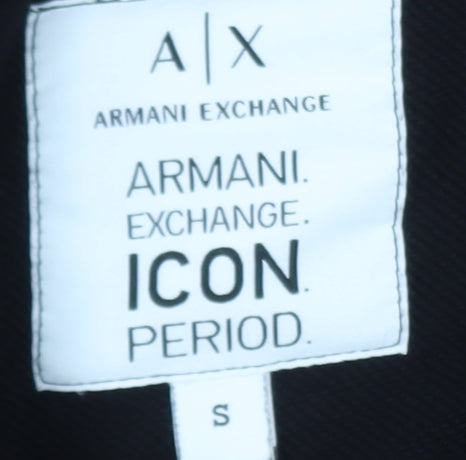 Armani Exchange Mens Black Small Pullover Sweatshirt with Logo Print