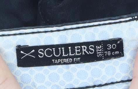 Scullers Men's Blue Chino Trousers Size 30 Slim Tapered Fit