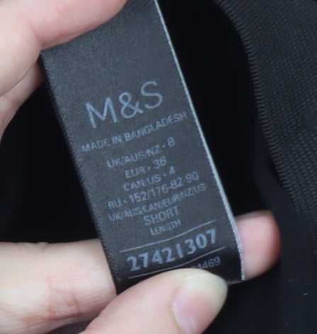 Marks & Spencer Women Black Size 8 Ankle Length Leggings