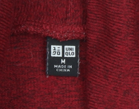 Uniqlo Women Red Wool Roll Neck Long Sleeve Knit Top M
