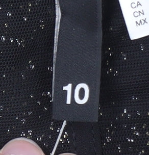 H&M Divided Women's Black Glitter Fit & Flare Dress Size 10