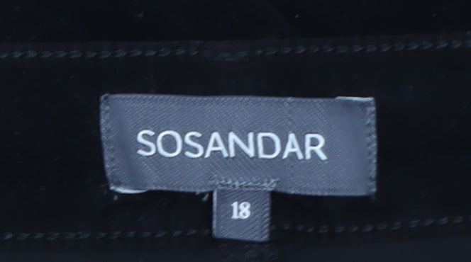 Sonsandar Women's Black Velvet Midi Pencil Skirt Size 18