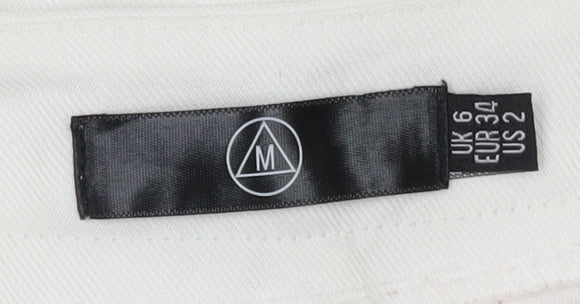 Motel Rocks Womens White Size 6 Tapered Stretch Cotton Trousers