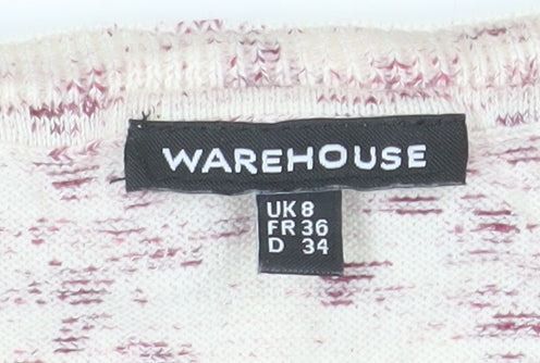 Warehouse Women Beige Cotton Knit Long Sleeve Pullover Jumper UK 8