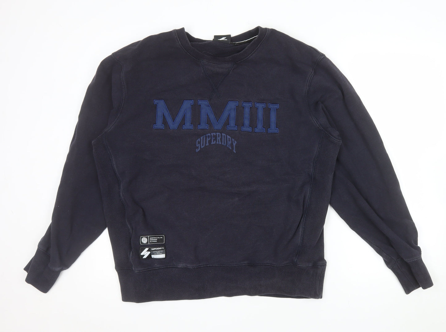 Superdry Men's Blue XL Crew Neck Pullover Sweatshirt