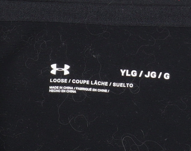 Additional view of Under Armour boys’ black ylg track jacket full zip polyester activewear
