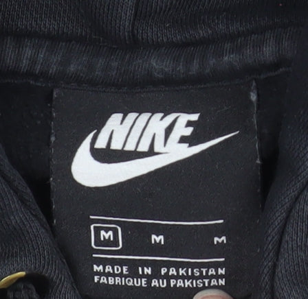Nike Men's Black Pullover Hoodie Medium Fleece Logo Sportswear