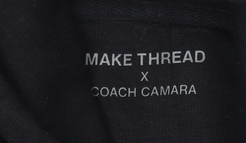 Make Thread Mens Black L Pullover Hoodie More Than Muscle