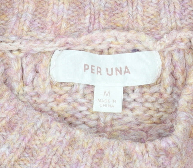 Marks & Spencer Per Una Women Pink Cable-Knit Jumper M