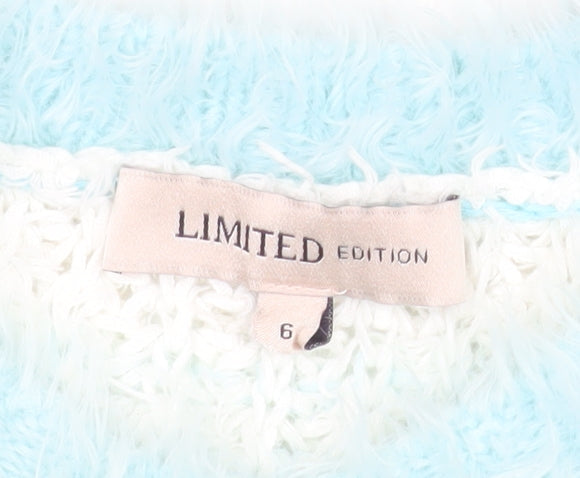 Marks & Spencer Women’s White Blue Chunky Knit Pullover Jumper Size 6