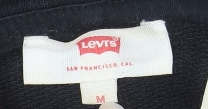 Levi's Men's Black Floral Logo Pullover Hoodie M Regular Fit