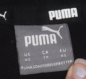 Puma Womens Black & White Pullover Hoodie XS Colourblock Logo