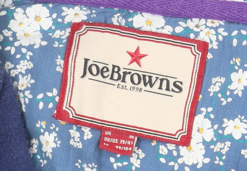 Joe Browns Women Blue 1/2 Zip Pullover Sweatshirt M 100% Cotton