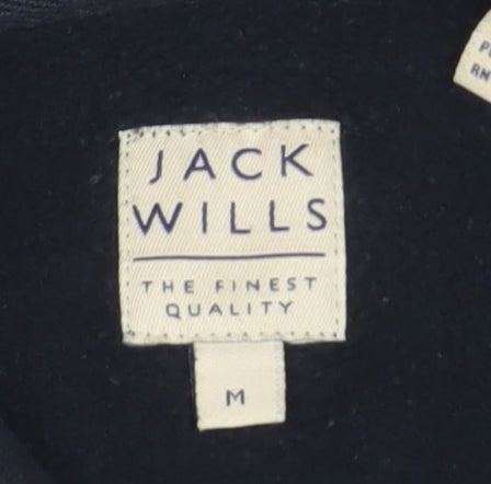 Jack Wills Men's Blue Pullover Hoodie M Logo Fleece Sweatshirt