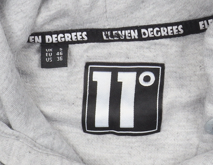 11 Degrees Mens Grey Pullover Hoodie Small Regular Fit