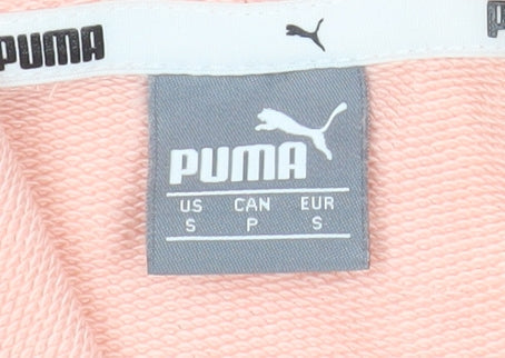 Puma Womens Peach Pink Pullover Hoodie Small Cotton Blend