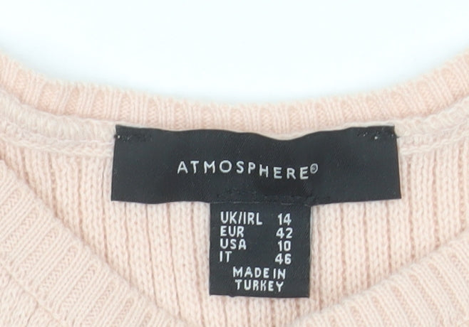 Additional view of Atmosphere Women Beige Sleeveless Knit Peplum Jumper, size 14
