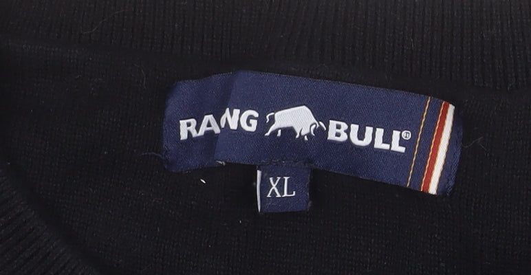 Raging Bull Men's Black Cotton Crew Neck Jumper XL