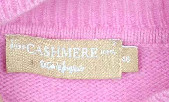 El Corte Inglés Women's Pink 100% Cashmere Mock Neck Jumper Size 14