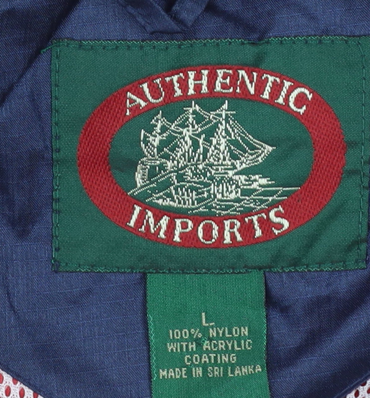 Authentic Men's Red Windbreaker Jacket L Nylon Lightweight